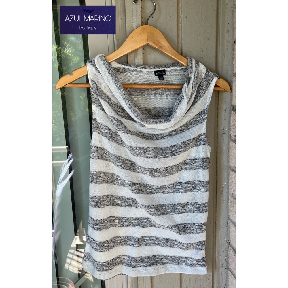 Rafaella — Striped sleeveless blouse Size S • Blusa rayada sin mangas —S mujer •